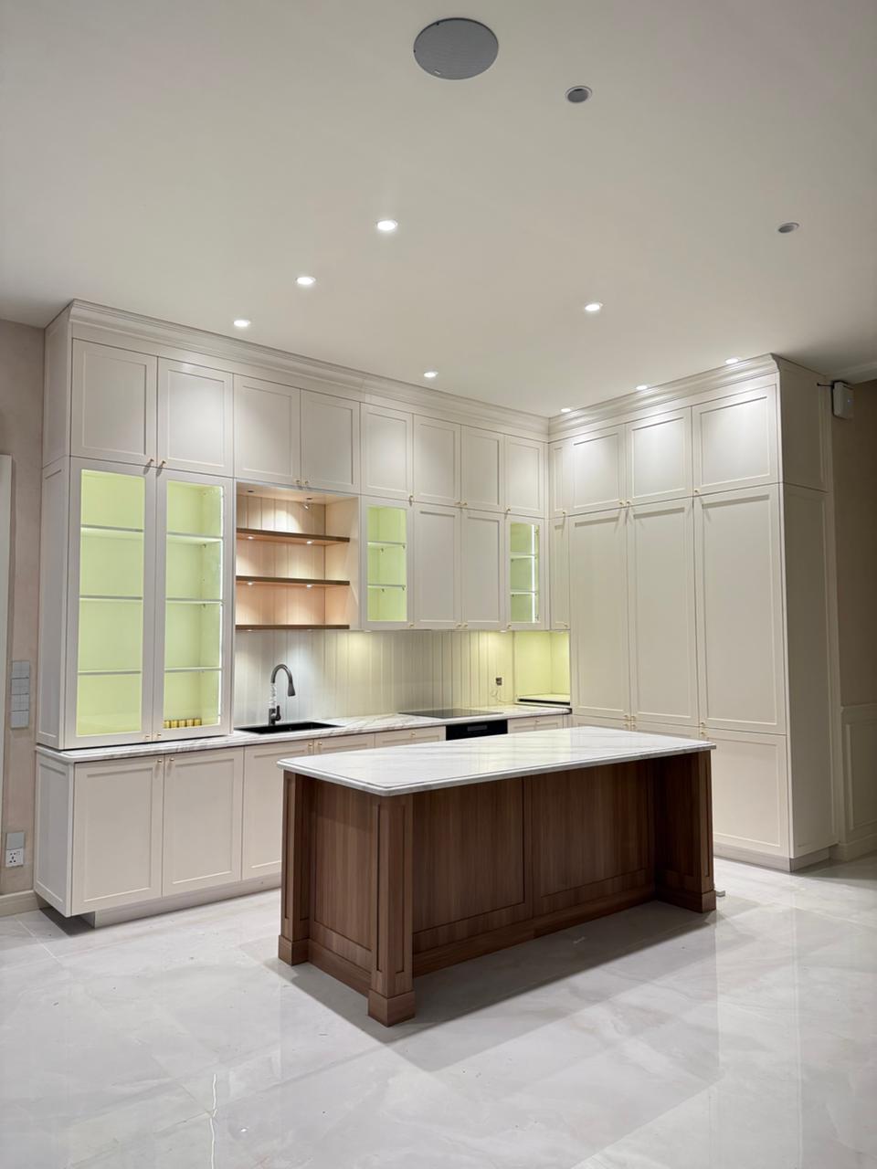 Classic White Island Kitchen